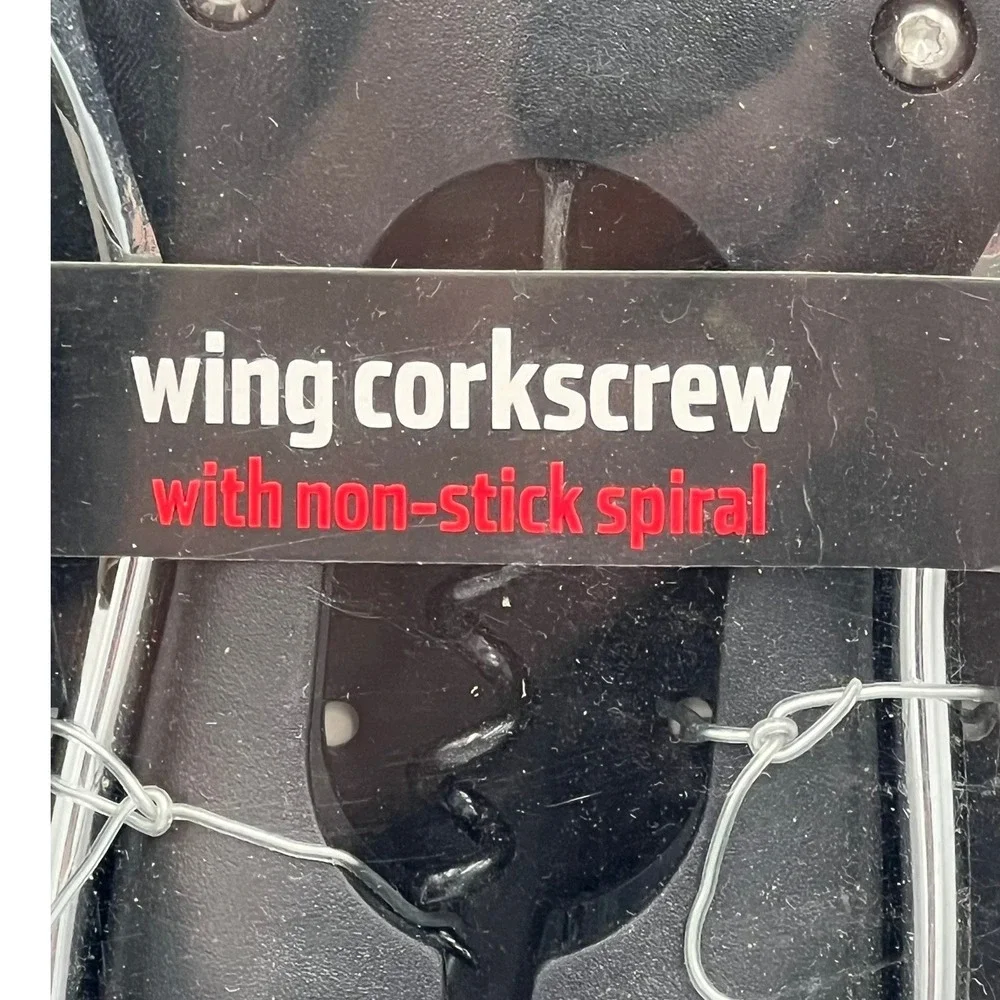 Wing Corkscrew Unisex OS Black Brand New Non-Stick Spiral Barware